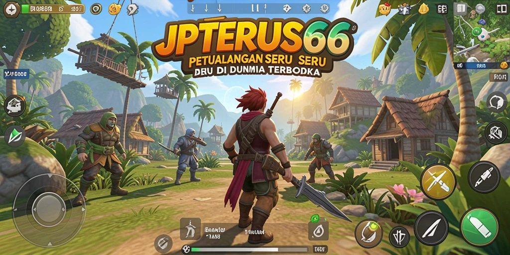 Tangkapan layar JPTERUS66 menampilkan aksi seru dalam dunia terbuka.