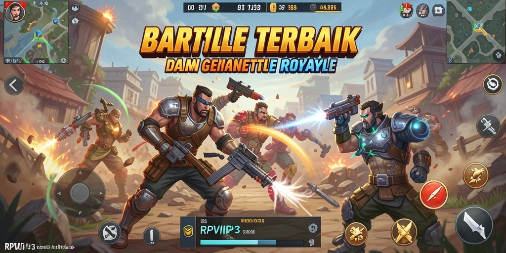 Tangkapan layar permainan RPVIP3 menampilkan aksi Battle Royale yang mendebarkan.